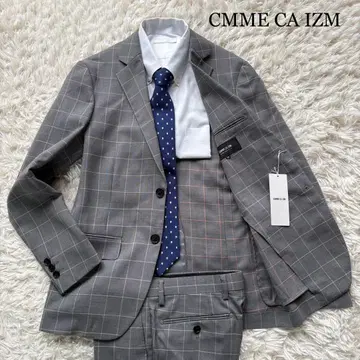 택 포함 새상품 컴시즘 셋업 체크 무늬 작은 사이즈 그레이 XS