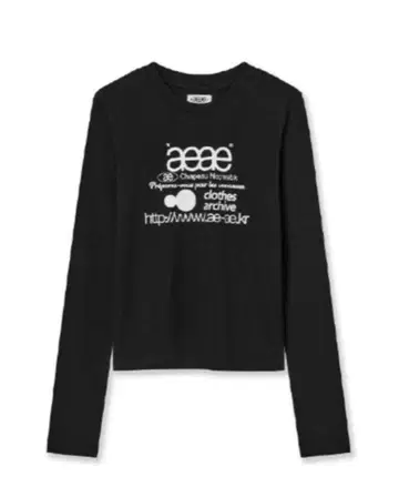 aeae 상의 티셔츠 긴팔 티셔츠 BLACK 블랙 t셔츠