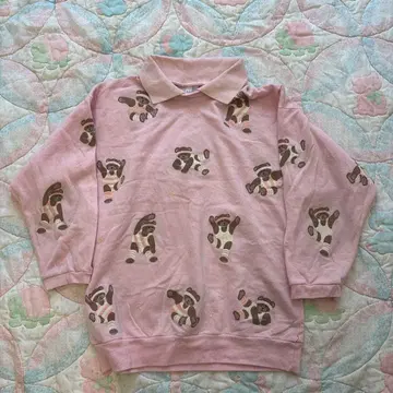 SPUMONI 핑크 곰 빈티지 트레이닝복 80s USA 팬시