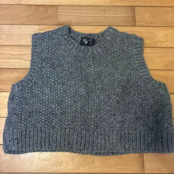 RANDEBOO 그레이 니트 베스트 네팔제 모 100%