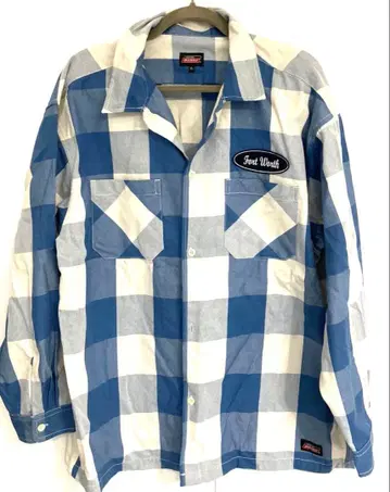 Dickies Fort Worth 긴팔 셔츠 블루 화이트 체크