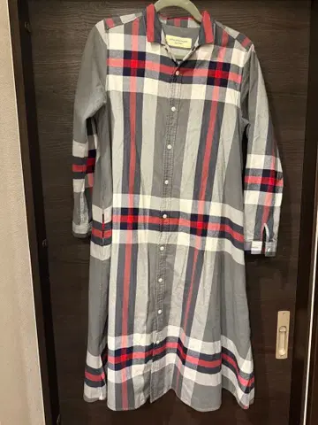 BEAMS BOY 셔츠 원피스 긴팔 체크