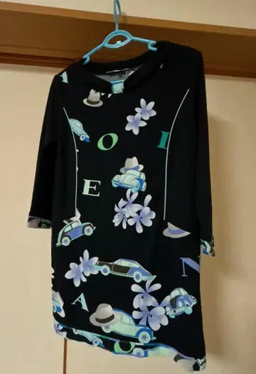 LEONARD 꽃과 자동차 프린트 칠부 소매 튜닉 40 ( M~L )