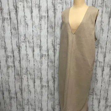 KHARIS ANGEL V넥 오버롤 스커트 베이지 성인 여성