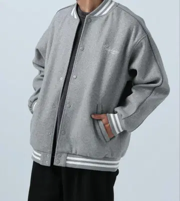 California 자수 들어간 그레이 바시티 자켓