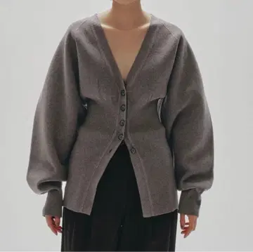 그레이 V넥 니트 가디건