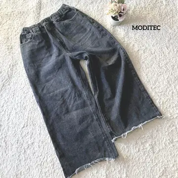 모디텍 MODITEC 다크 그레이 와이드 레그 데님 허리 조절