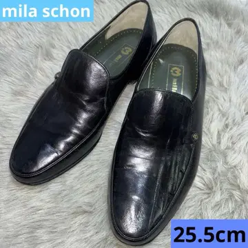 mila schon 천연 가죽 스트레이트 팁 블랙 25.5cm 일본제