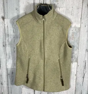 patagonia 베이지 플리스 집업 베스트 여성용 M 경량 따뜻함