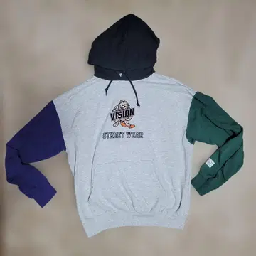 VISION STREET WEAR 컬러 블록 후드티