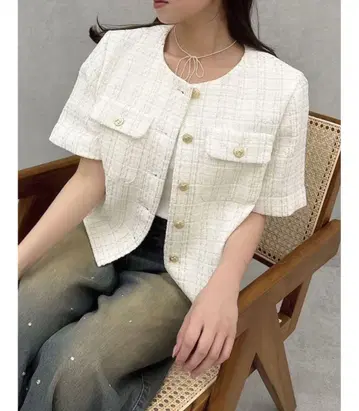 dazzlin 자켓 화이트 미사용 택 포함