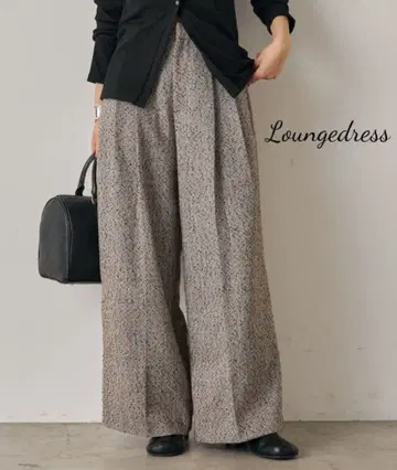 새상품 Loungedress 트위드 2턱 와이드 팬츠