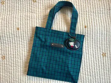 familiar 파랑 체크 토트백 소