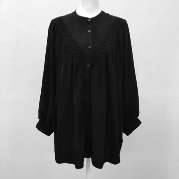 새상품급 CLASSICAL ELF 밴드 카라 긴팔 프릴 블라우스 블랙