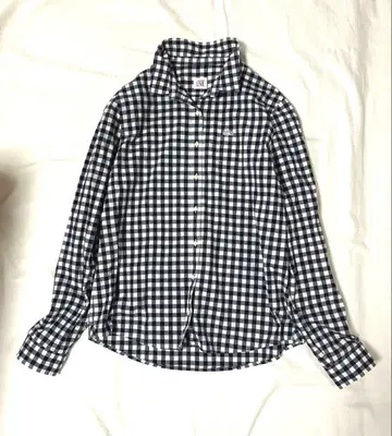 라코스테 L!VE 깅엄 체크 셔츠 화이트 악어 블랙 L 사이즈