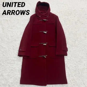 새상품급 유나이티드 애로우즈 더플 코트 헤링본 영국제 빨간색 UK12