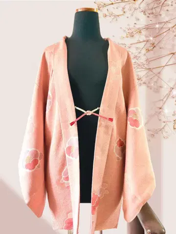 빈티지 하오리 겉옷 기모노 동백 미사용 새상품