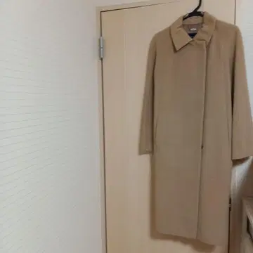 ROPE 베이지 노카라 롱 코트