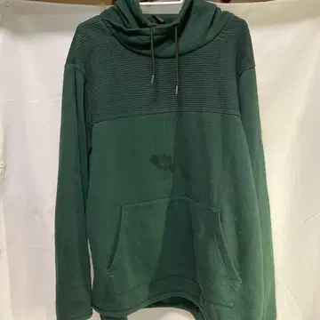 다크 그린 스트라이프 후드티