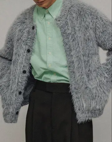 [TOPS] SHAGGY KNIT CARDIGAN UNISEX