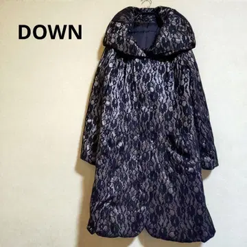 2way 리버서블 꽃 전체 레이스 후드 다운 코트 여성용