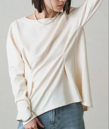 라운지 드레스 컷 조젯 퍼프 블라우스