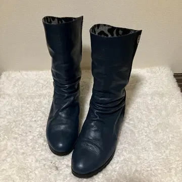 FIZZ REEN 가죽 /백스킨 부츠 23.5cm (블루 그레이)