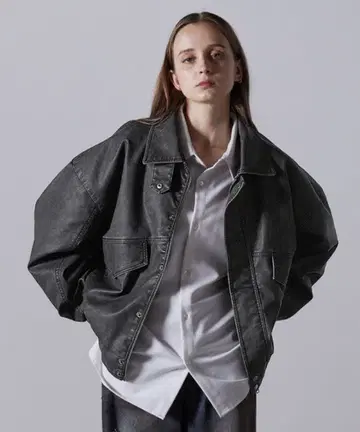 CLEL 블랙 가죽 자켓