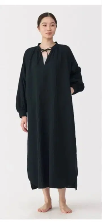 무인양품 후와리 시보 거즈 원피스