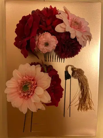 꽃 장식 헤어콤 세트 일본제