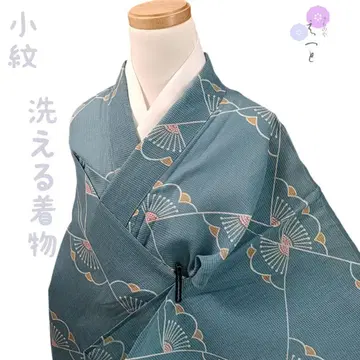 542 기모노 코몬 화학 섬유 워셔블 기모노 단의 파랑 톨 사이즈