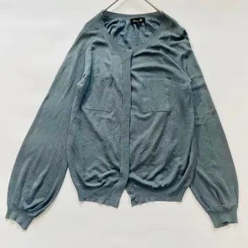 드로어 실크코튼 긴팔 가디건 그레이 니트 M