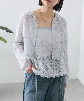 mystic 레이스 뷔스티에 세트 블라우스