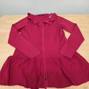 MISS J 미스제이 프릴 니트 자켓 레드 사이즈 40