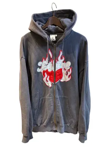 굿페이드 X-girl 하트 로고 지퍼 후드티