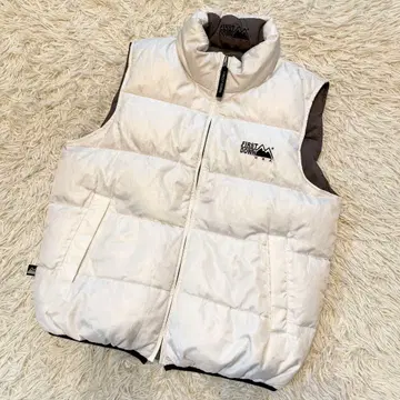 퍼스트다운 다운 베스트 리버서블 그레이 화이트 M