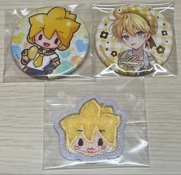 카가미네 렌 캔뱃지 씰 플라워 레트로 룩 후와푸치 복권 하츠네 미쿠