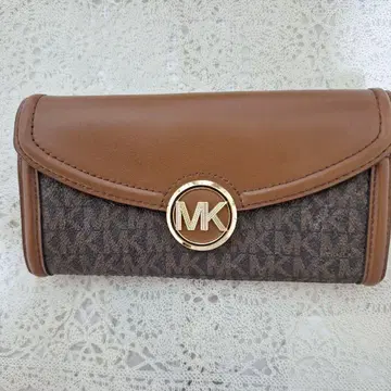 MICHAEL KORS 로고 장지갑 브라운
