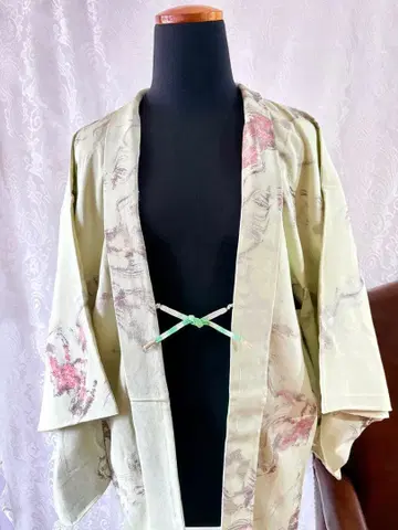빈티지 하오리 새상품 기모노용 겉옷 옻칠 민트 그린