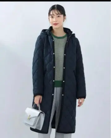 BEAMS HEART 후드 부착 퀼팅 자켓