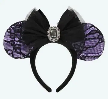 2024 할로윈 레이스 머리띠 블랙 보라색