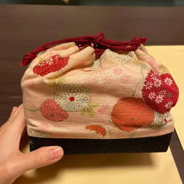 꽃무늬 일본 의류용 백 핑크 블랙