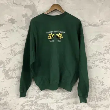 90s Hanes 다크 그린 크루넥 맨투맨 빈티지