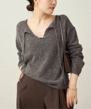 plage 알파카 Mix STRING 니트 그레이