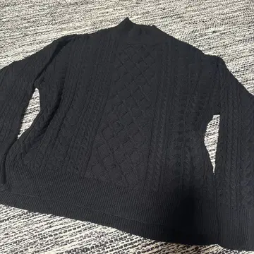 새상품급 Ray BEAMS 블랙 케이블 니트 긴팔 스웨터