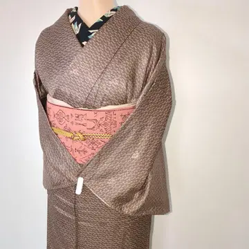 포근한 카페 모카 워셔블 기모노 코몬 이중 기모노 시츠케츠키