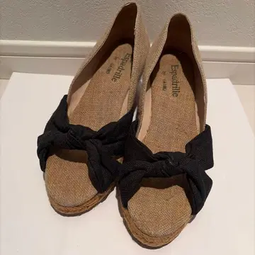 Espadrille 매듭 디자인 웨지 샌들