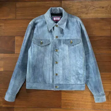 [컨디션 최상 레어] ABOK 아복 데님 패턴 가죽 트랙 자켓 일본제 L