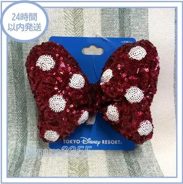 디즈니 스팽글 머리끈 헤어포니 미니 레드 미니의 날