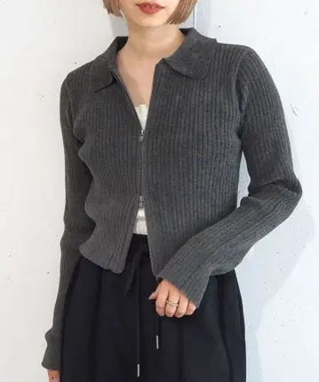 [ 새상품급 ] tiptop 벨로아 느낌 더블 지퍼 가디건